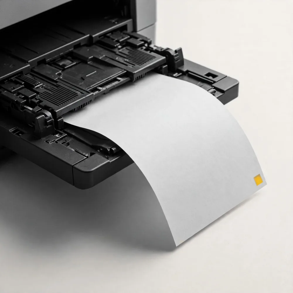 A sheet leaving a scanner