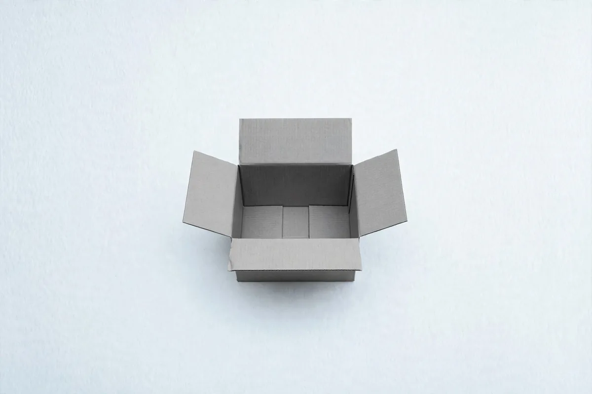 A single open archive box