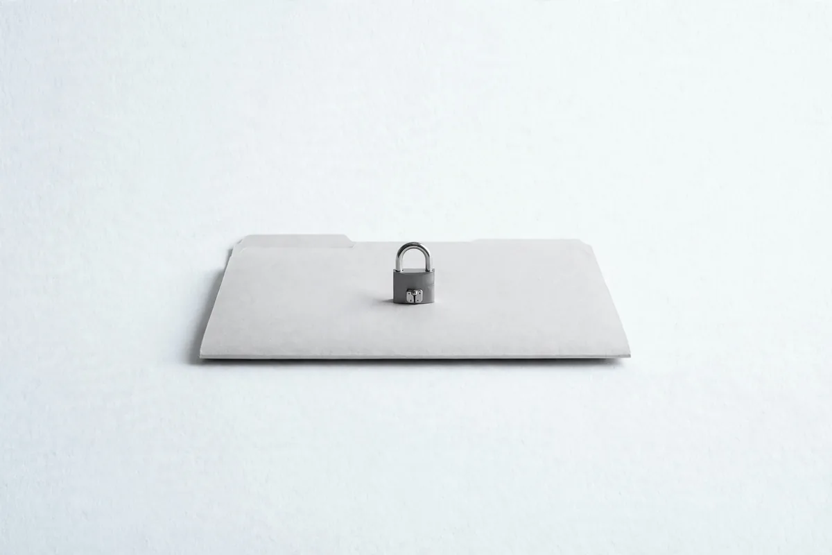 A small padlock on a folder