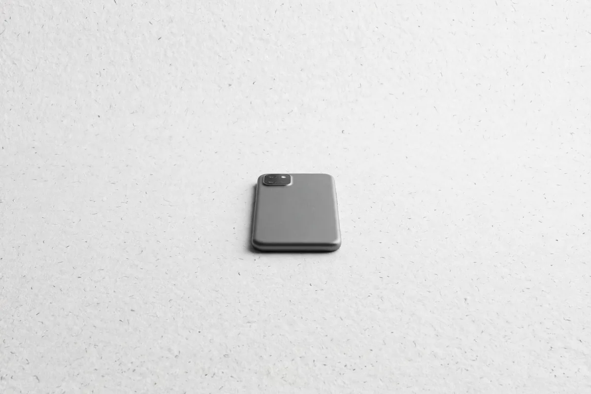 A smartphone lying face down