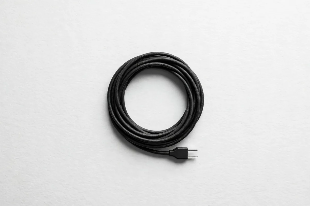 An unplugged cable neatly coiled