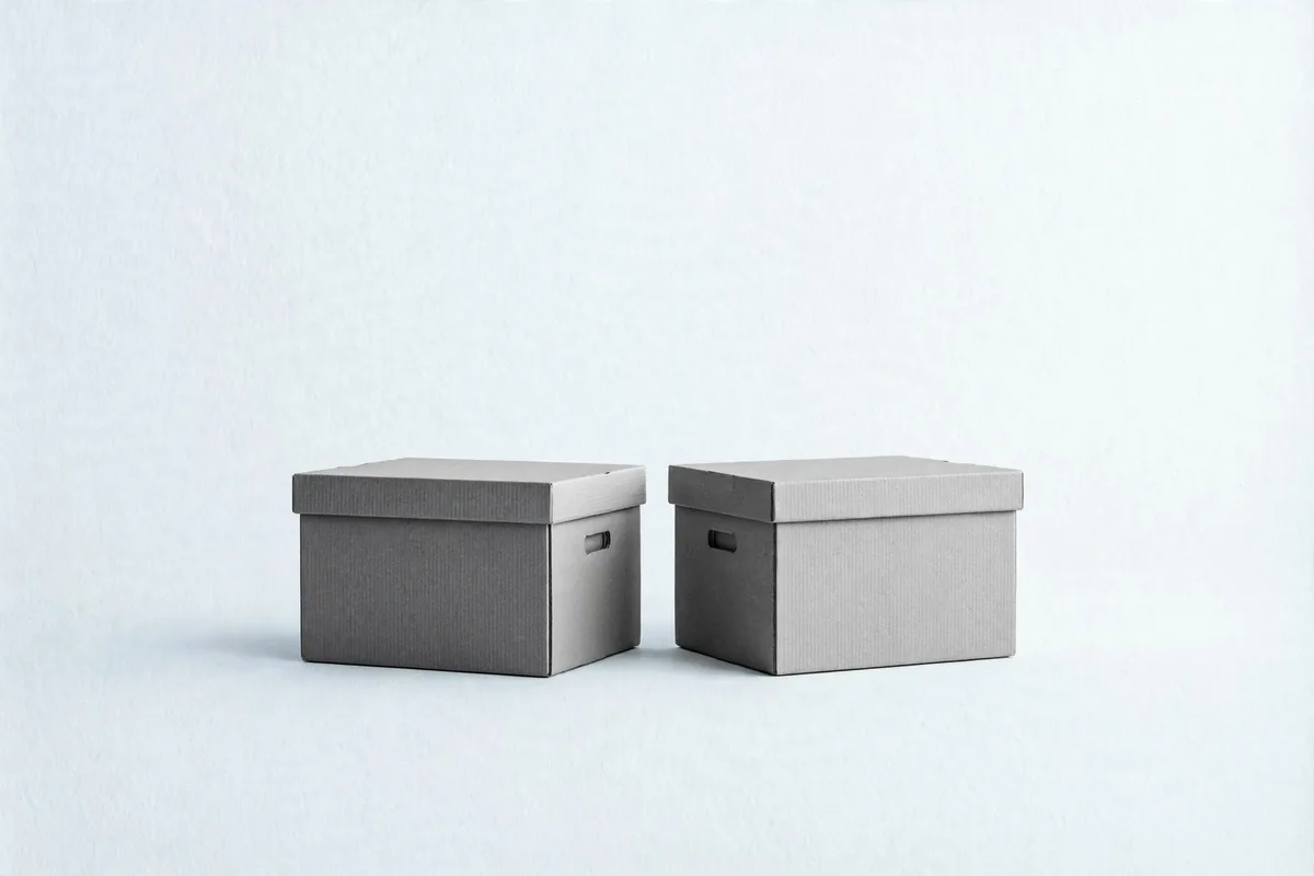 Two identical archive boxes side by side