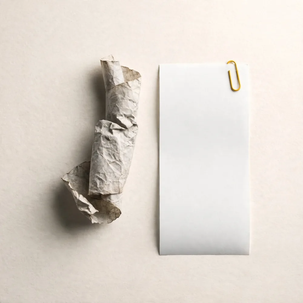 A faded till receipt and a new one